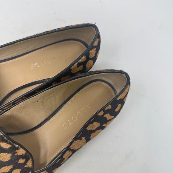 Talbots Leopard Print Leather Slip-On Loafers Brown Black Round Toe Size 7M - Picture 3 of 12